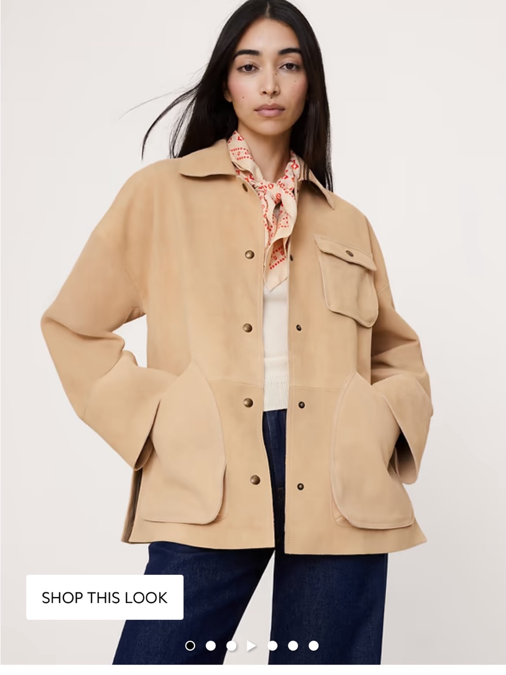 Banana Republic Heritage Suede Jacket in Light Tan
